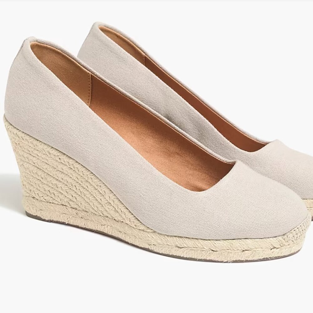 J. Crew Canvas Espadrille Wedges NEW Size 6.5